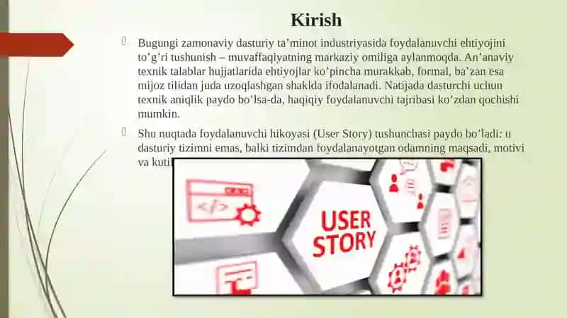 Foydalanuvchi hikoyalari (User Stories) va ularning roli 3