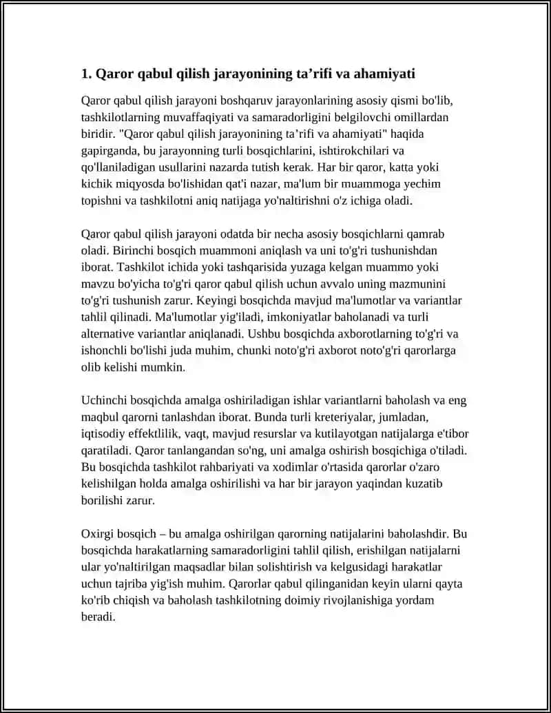 Qaror qabul qilish jarayoni 3