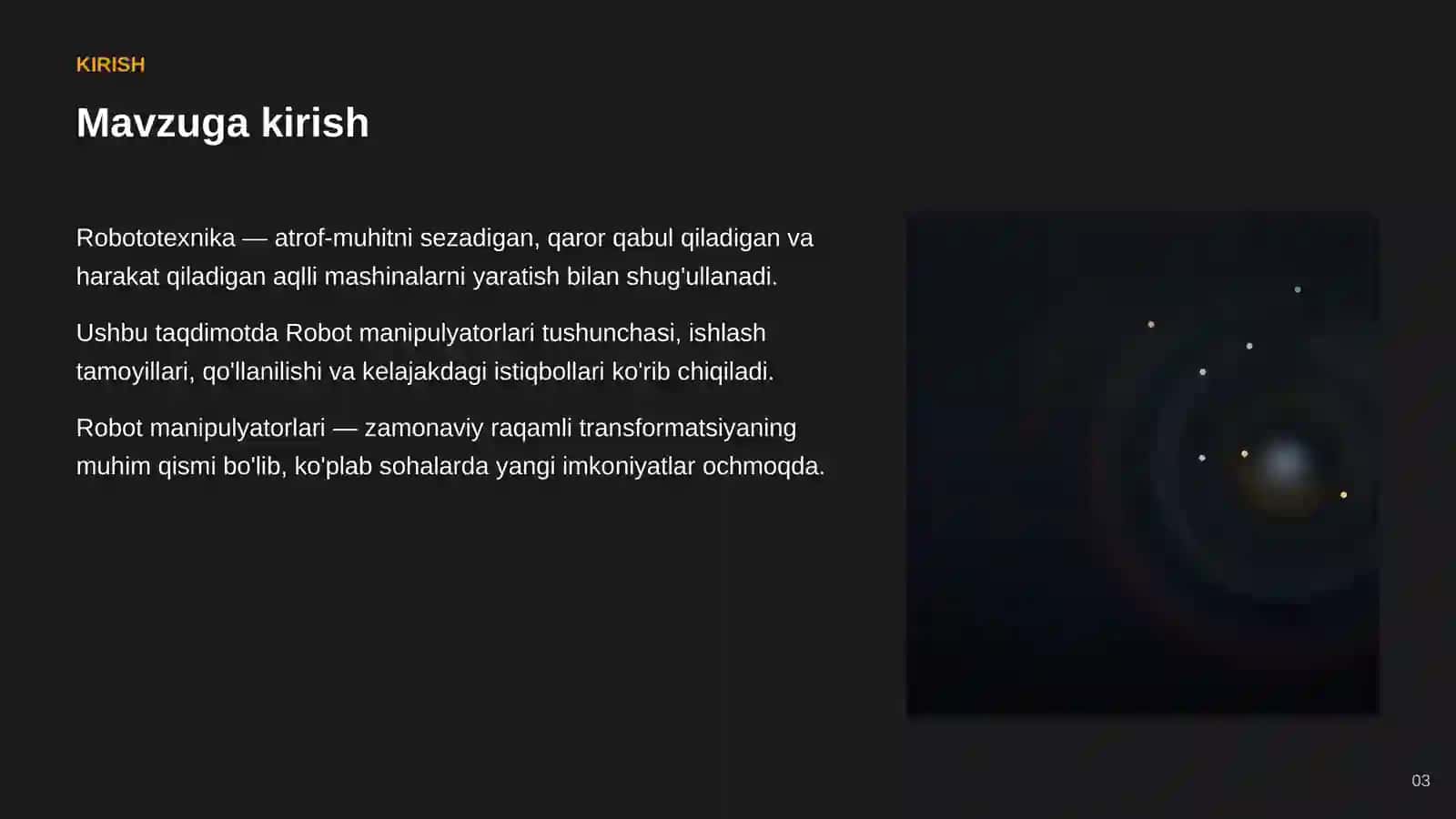 Robot manipulyatorlari — imkoniyatlar va istiqbollar 3