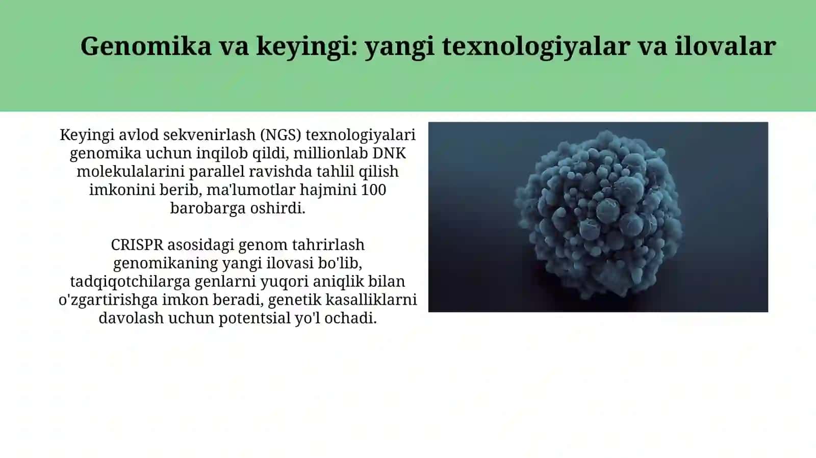 Genetikaning yangi yoʻnalishlari 3