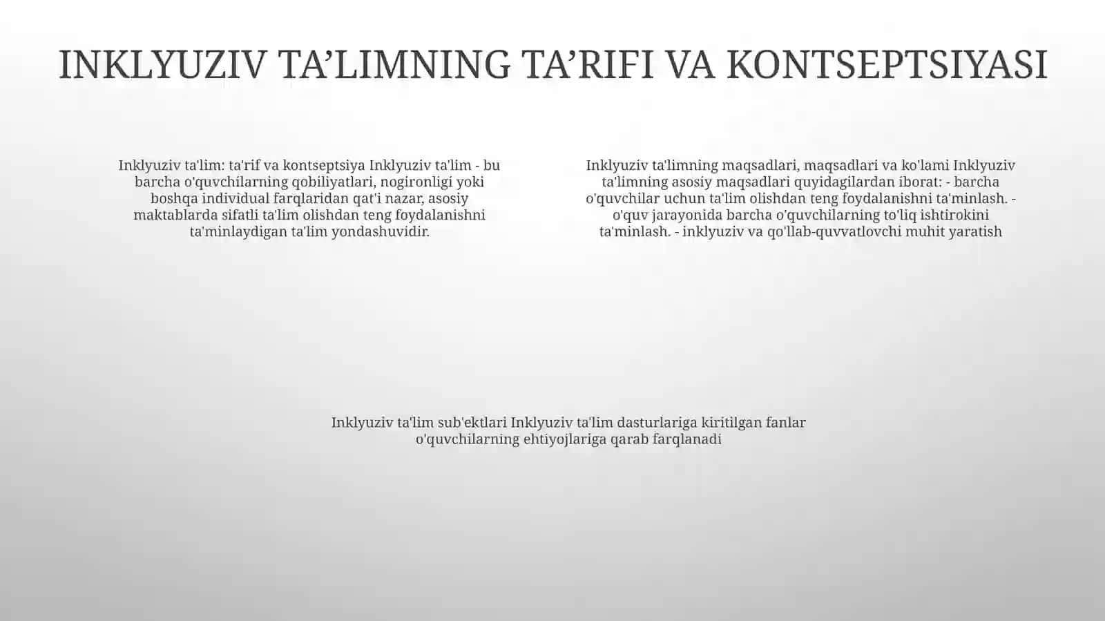 Inklyuziv Ta'Lim Kursi 3