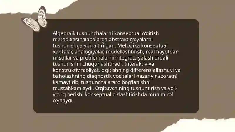 Algebraik materiallarni o‘qitish metodikasi 3