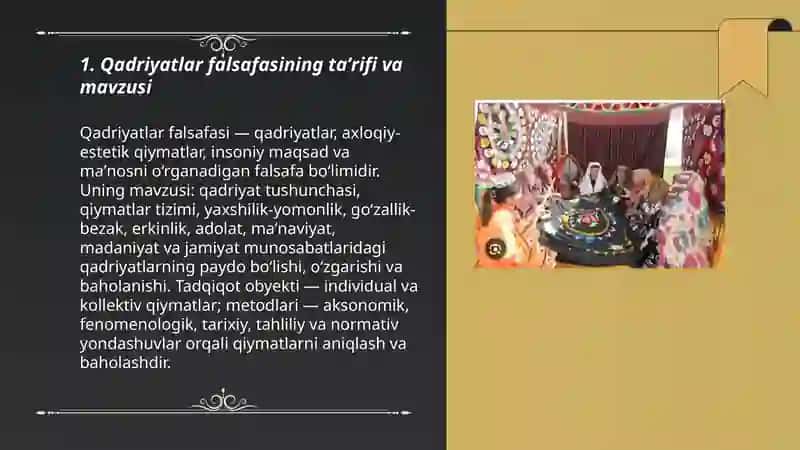 Qadryatlar falsafasi 3