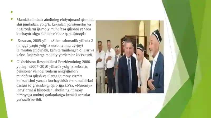 Oʻzbekiston Respublikasi Ijtimoiy Sohadagi Islohotlar 3