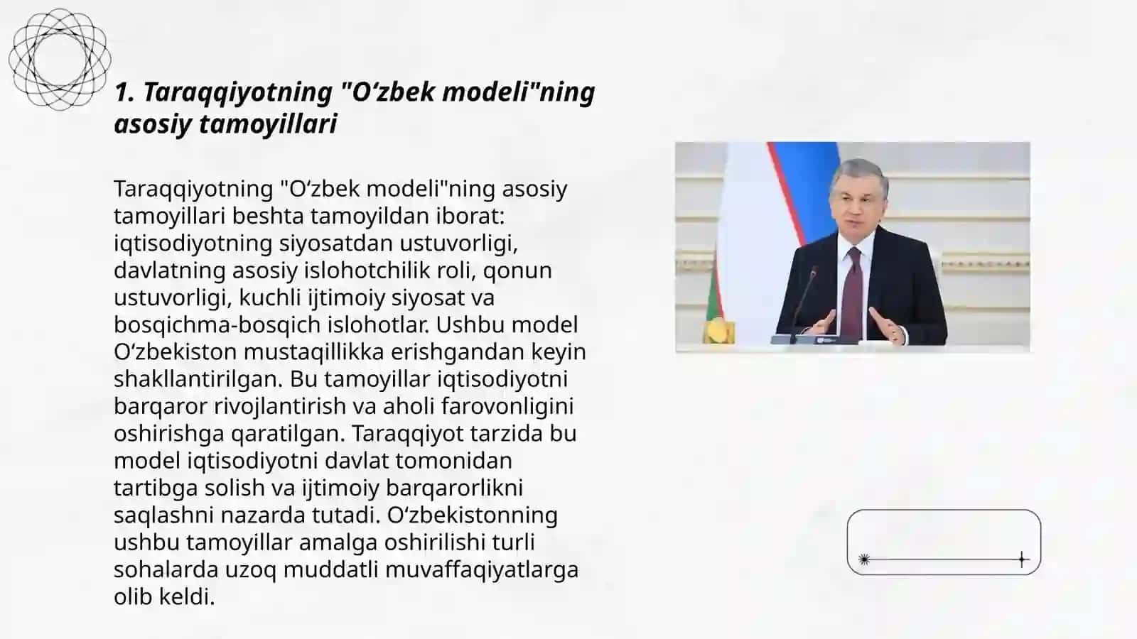 Taraqqiyotning “O‘zbek modeli” va uning o‘ziga xos xususiyatlari 3