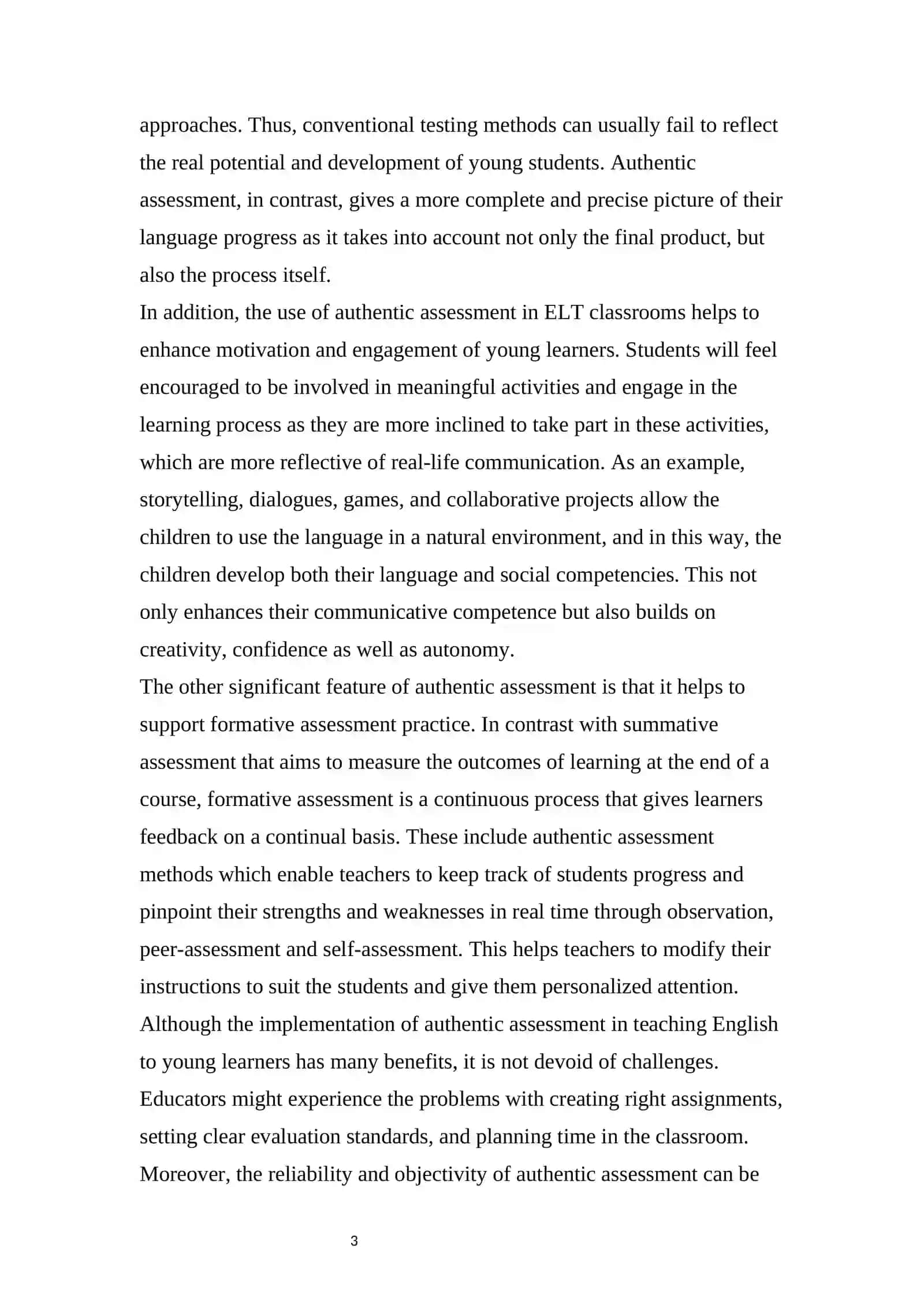 INTEGRATING AUTHENTIC ASSESSMENT IN ENGLISH LANGUAGE TEACHING FOR YOUNG LEARNERS 3