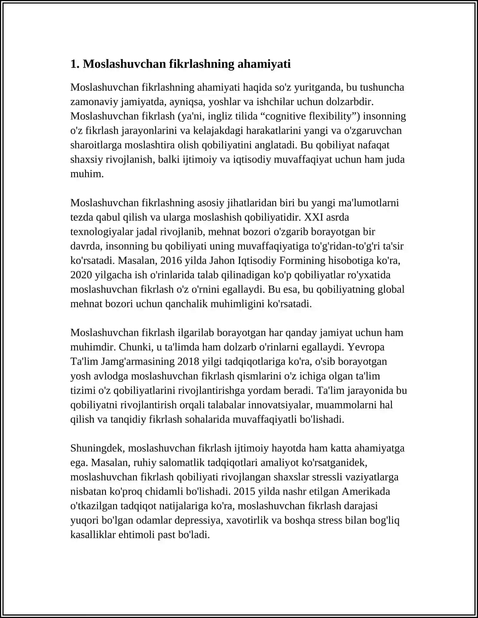 MOSLASHUVCHAN FIKRLASH VA KREATIVLIK 3