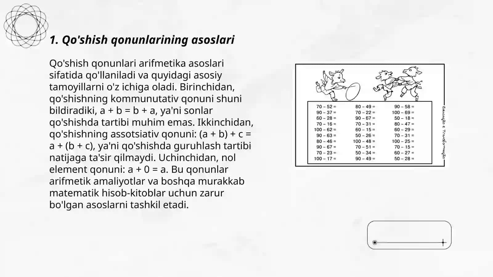 Qo'shish qonunlari 3