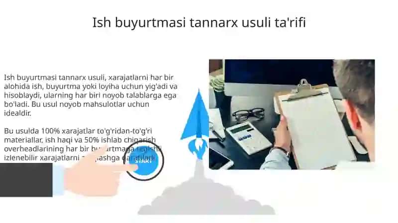 Ish buyurtmalar va jarayonli tannarx usullari 3