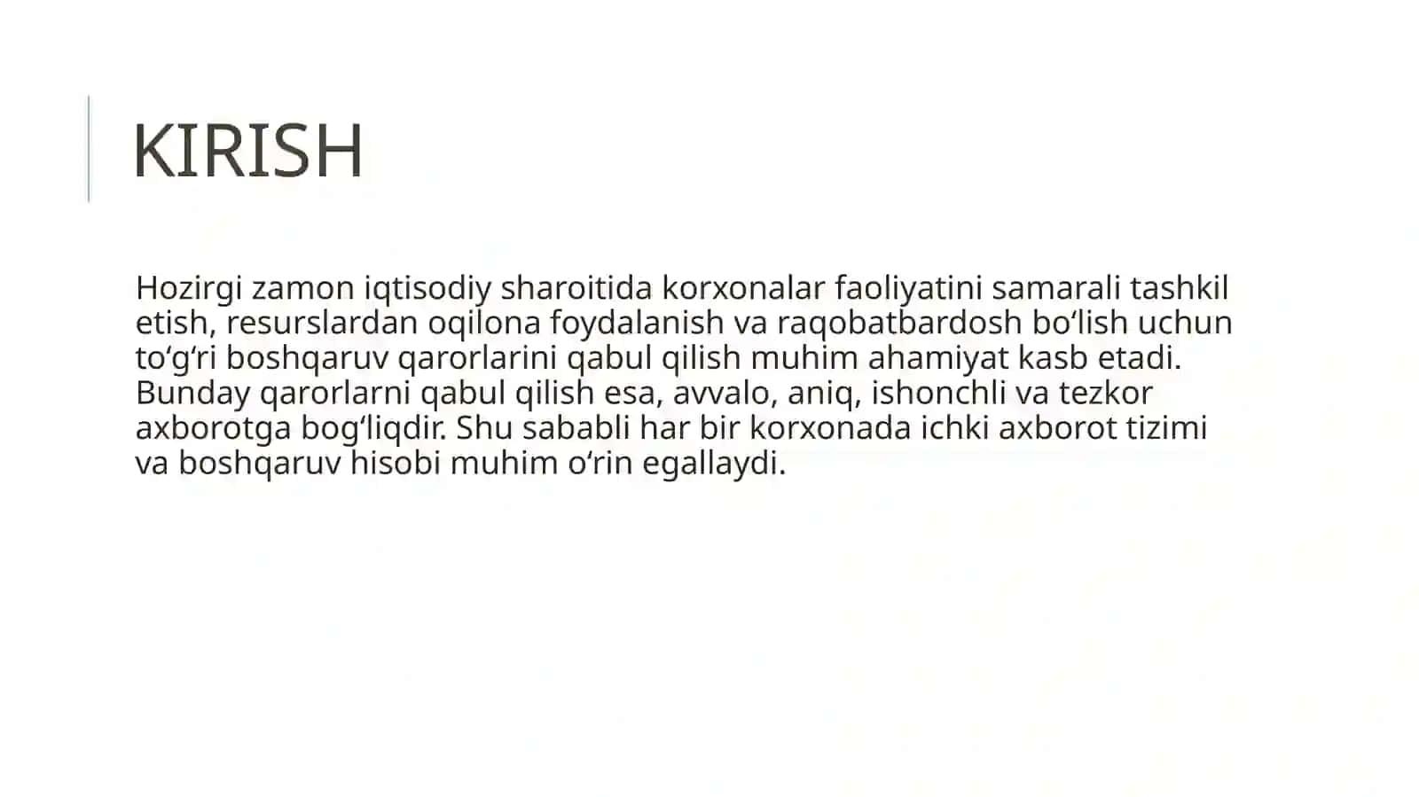 BOSHQARUV HISOBINING ICHKI AXBOROT TIZIMIDAGI O‘RNI 3