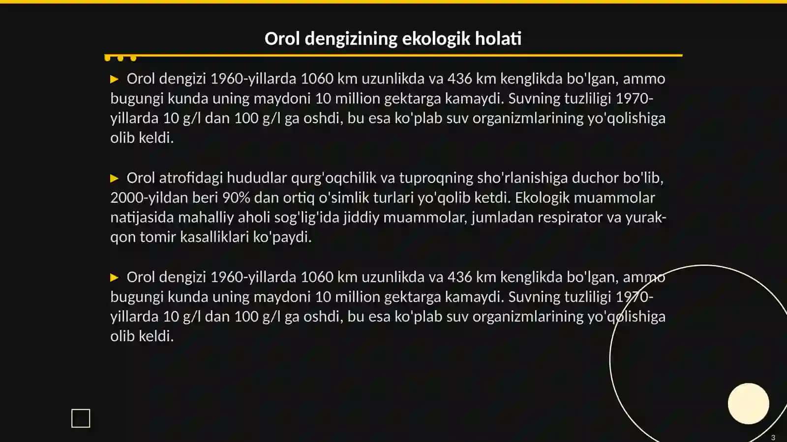 Orol muommosi va uning oldini olish yo'llari 3