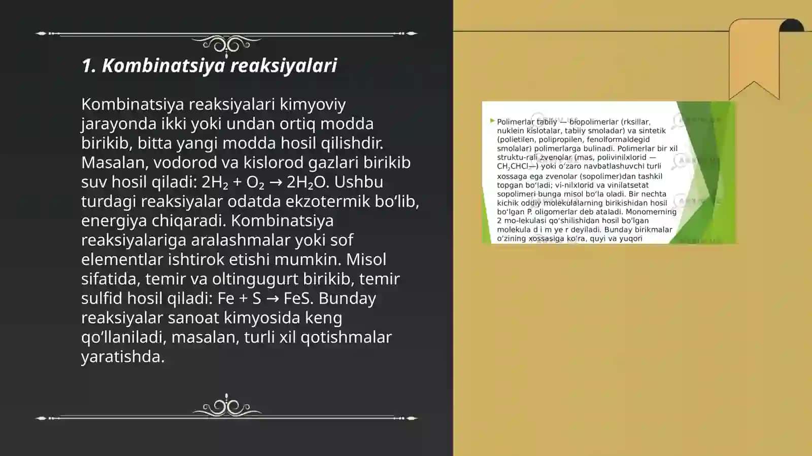 Kimyoviy reaksiya turlari 3