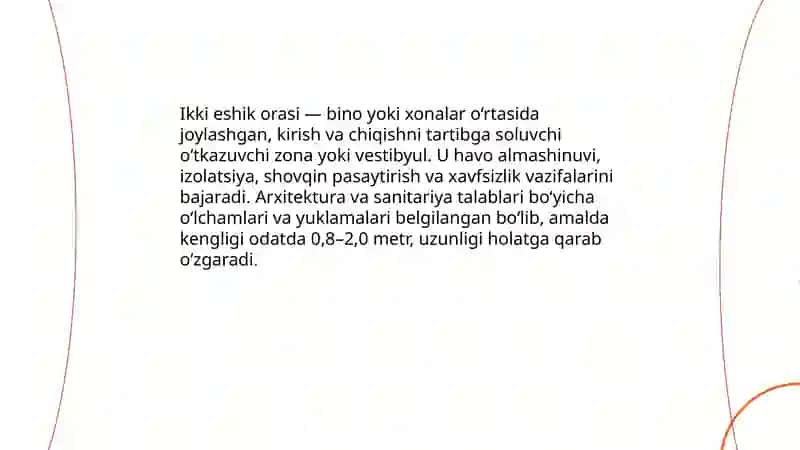 IKKI ESHIK ORASI haqida 3