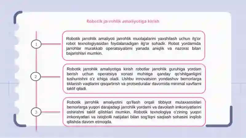 Robotlashgan xirurgiya amaliyoti 3