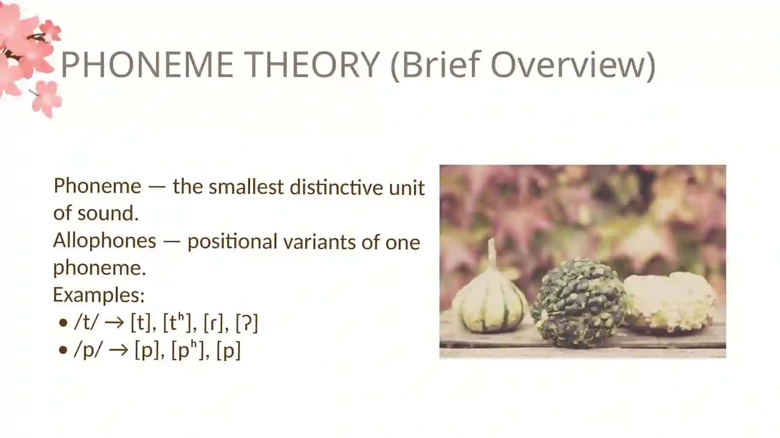 THE THEORY OF PHONEMES.TYPES AND VARIATIONS OF SPEECH SOUNDS 3