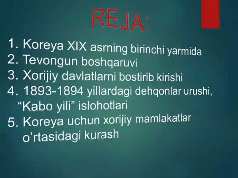 O'rganilayotgan mamlakat tarixi 3