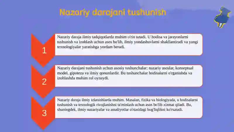 Tadqiqotning nazariy darajasi 3
