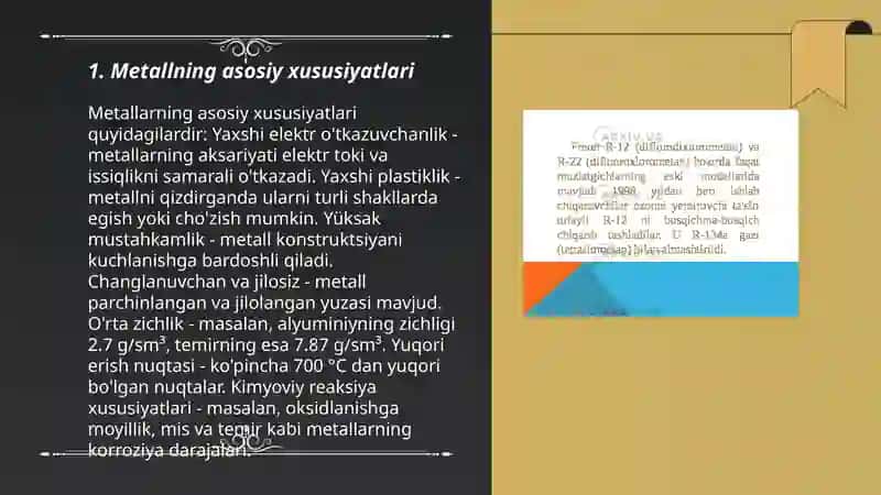 Metall va uning turlari, o’lchovlari, hajmlari xisoblash 3