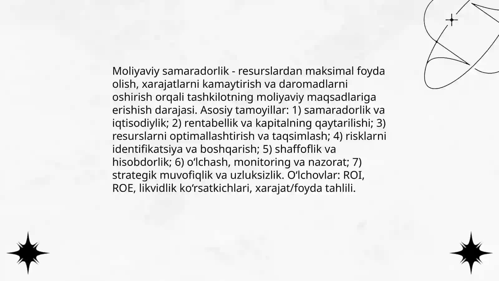 Moliyaviy samaradorlikni boshqarish 3