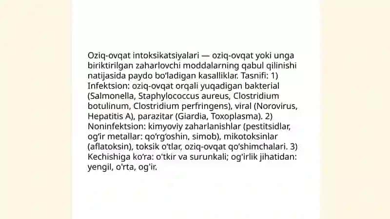 Oziq-ovqat intoksikatsiyalari 3