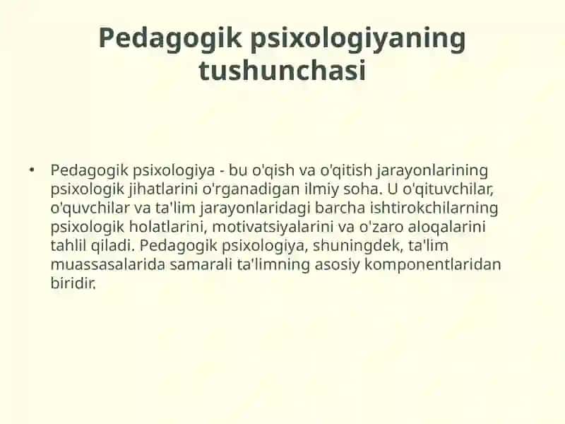 Pedagogik psixologiyaning yuzaga kelishi 3
