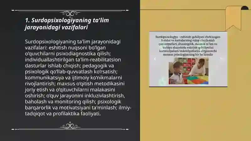 SURDOPSIXOLOGIYA FANINING VAZIFALARI 3