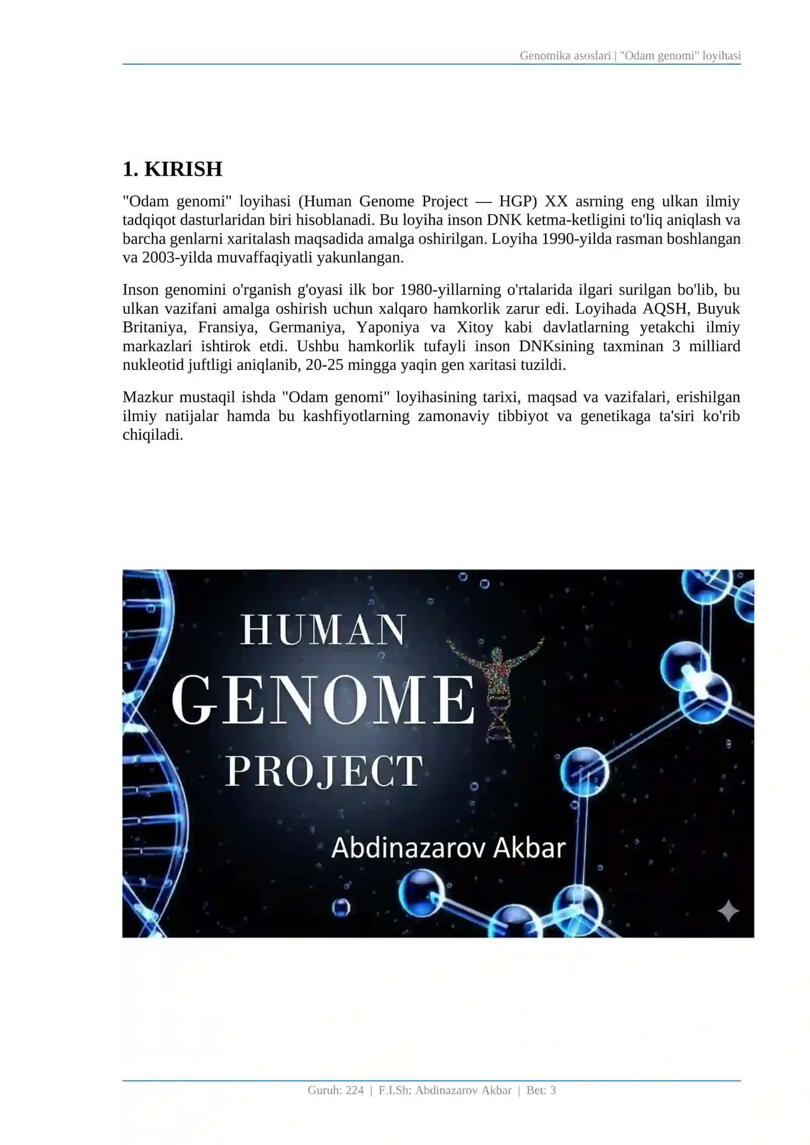 "ODAM GENOMI" LOYIHASI 3
