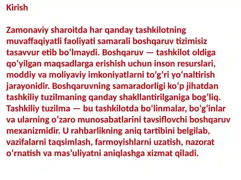 Tashkilot va uni boshqarish 3