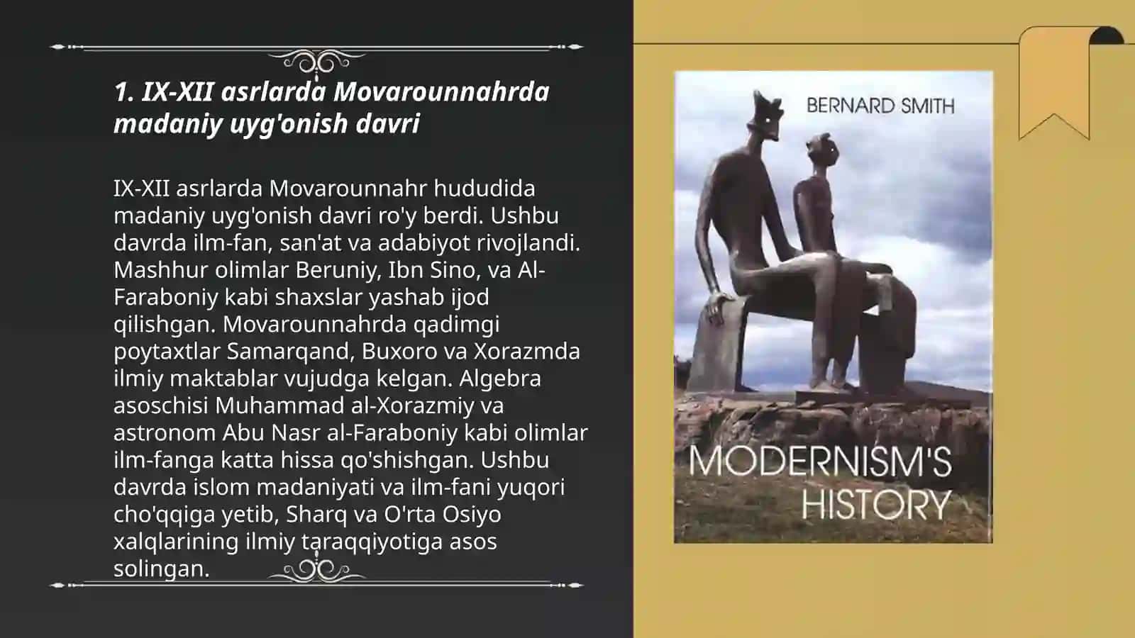 IX-XII asrlarda Movarounnahrda madaniy uyg'onish davri 3