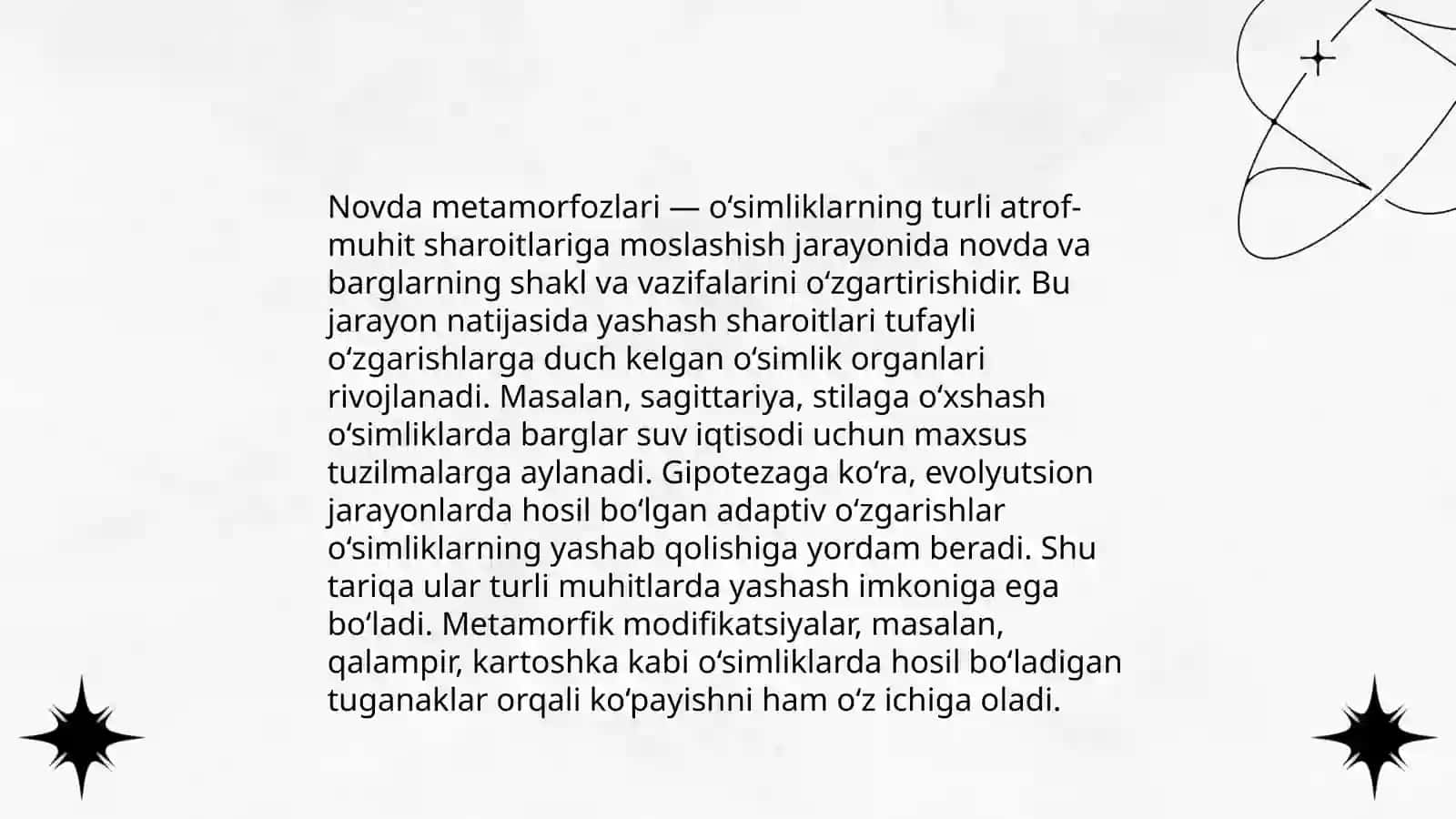 Novda metamarfozi va novada turlari 3