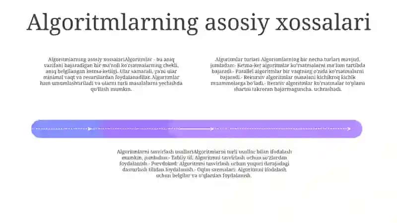 Algoritm Turlari, Xossalari, Berilish Usullari 3