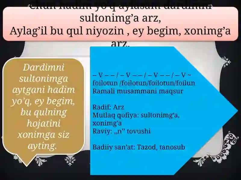 Nodiraning  an’anaviy  she’riyati  Uning  ,,Arz’’  radifli  g’azali  tahlili 3