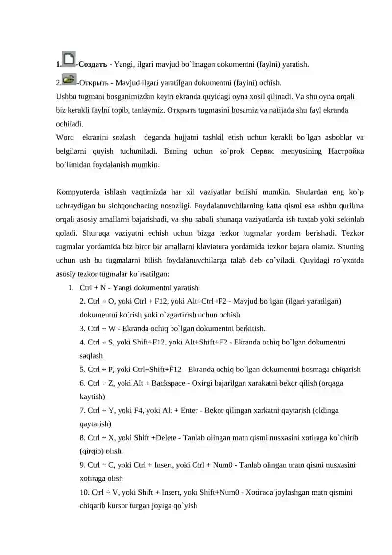 Microsoft Word matn muharriri va uning imkoniyatlari 3