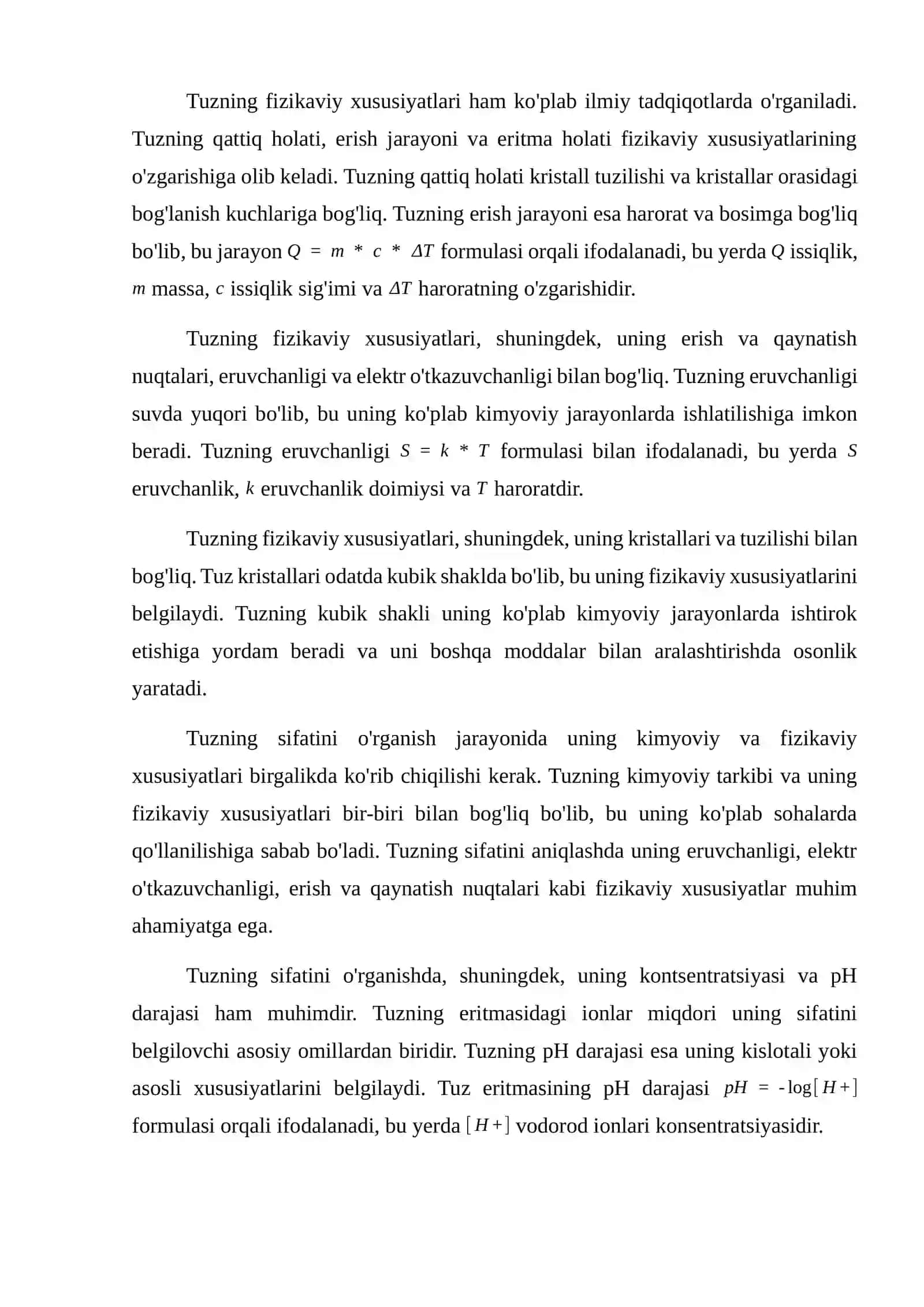 Tuzning sifatini o'rganish 3
