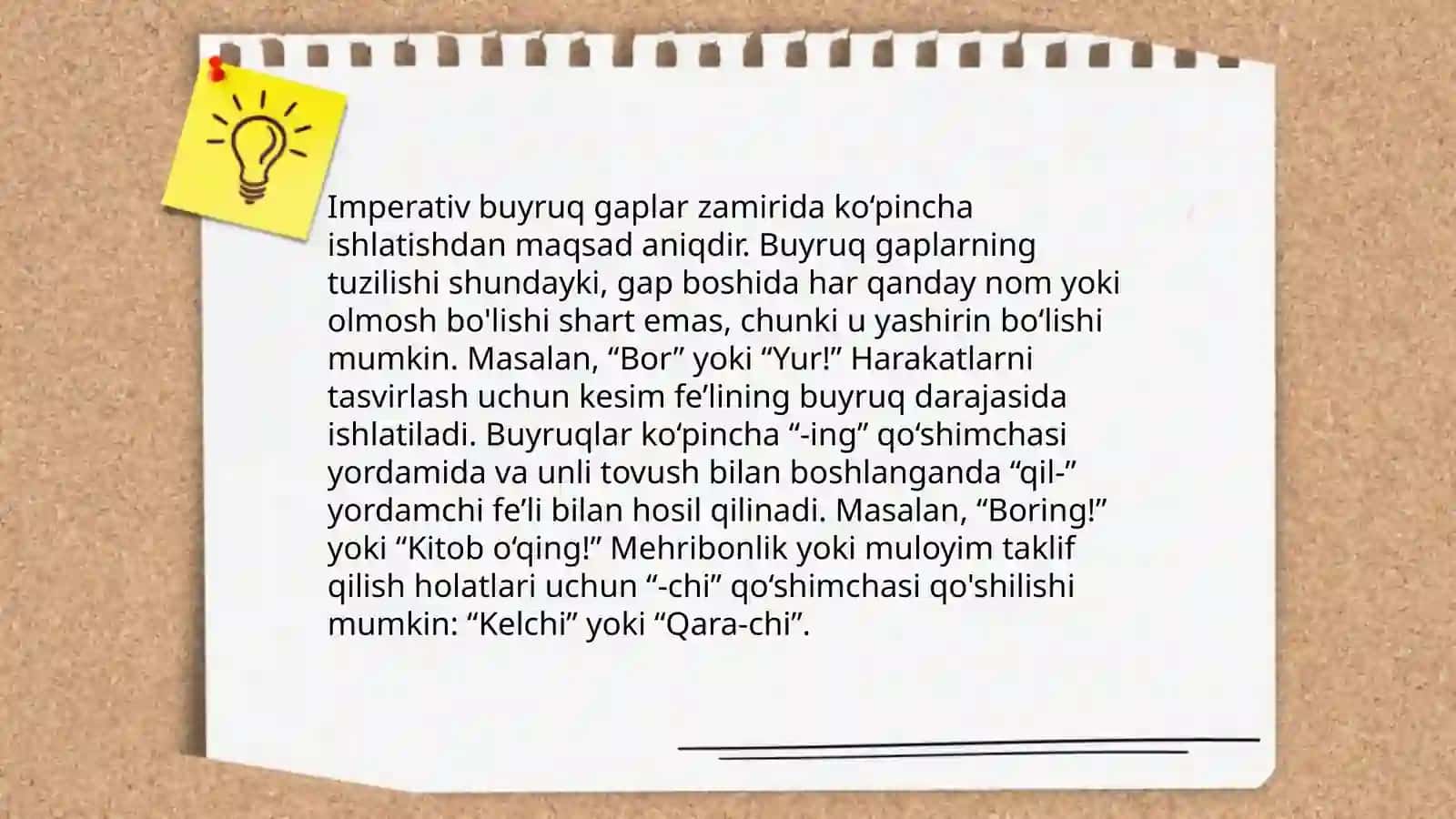 Imperative buyruq gaplar haqida 3