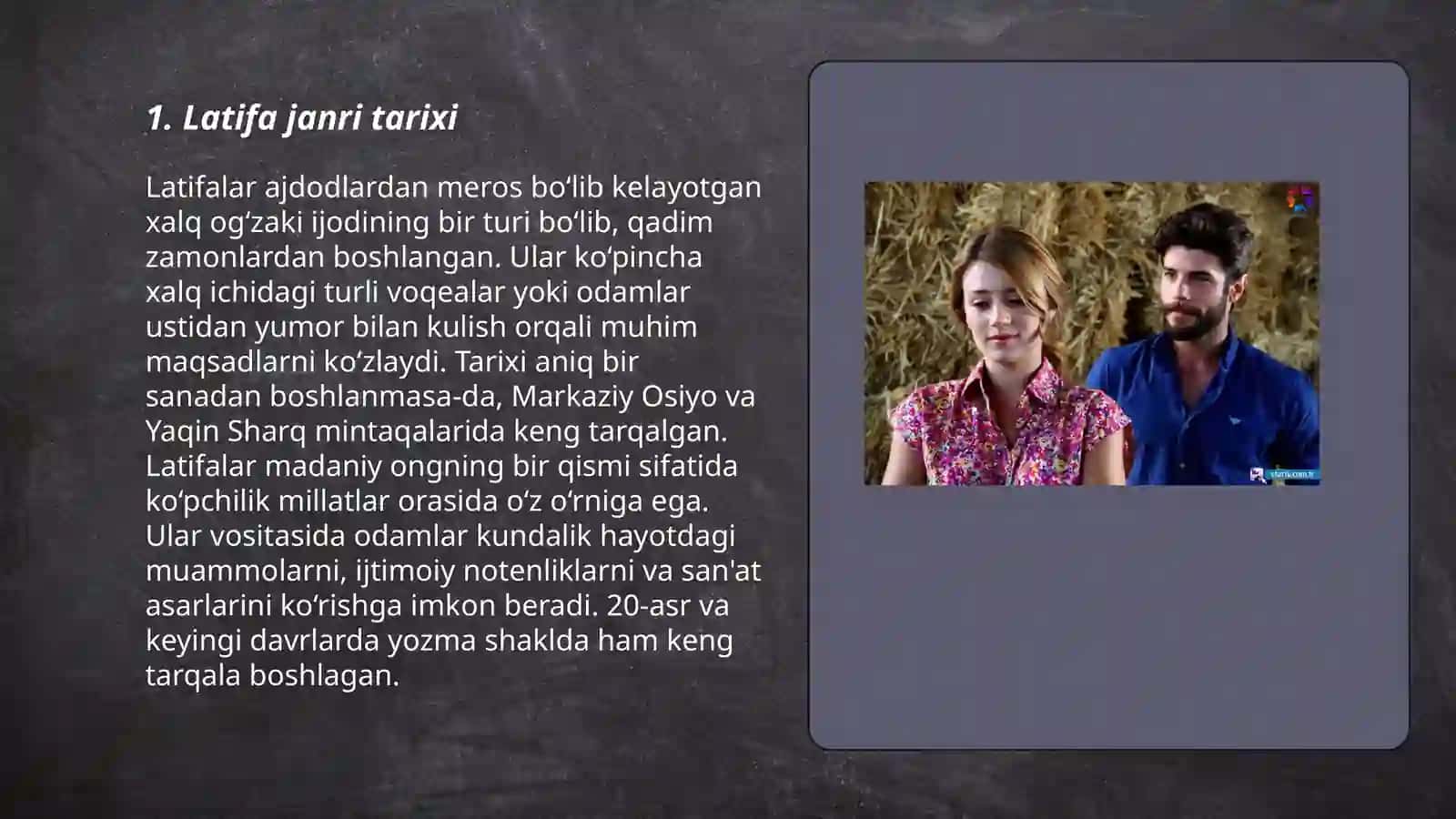 Latifa, lof, askiya janrlar boʻyicha taqdimot 3