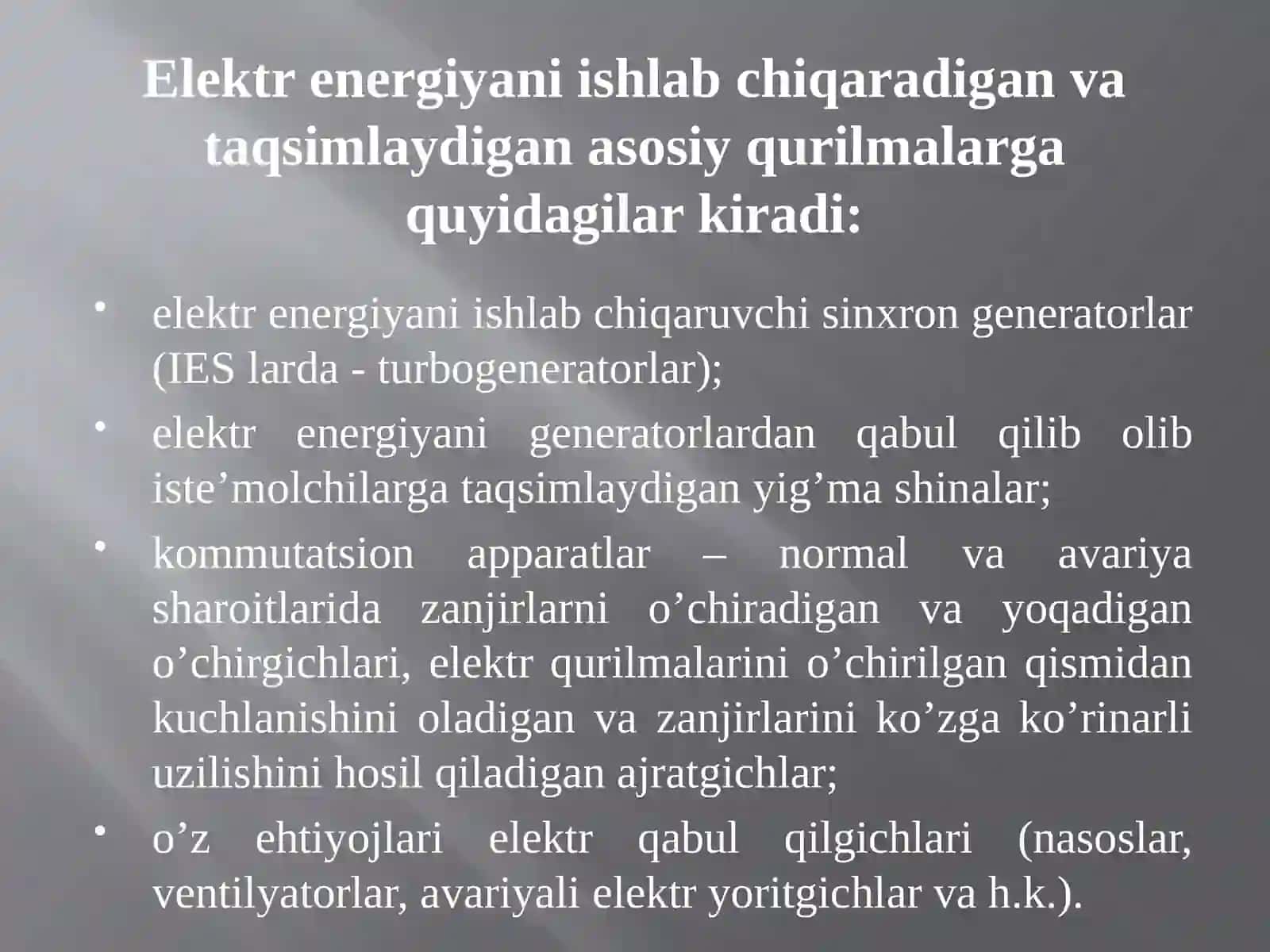 Issiqlikva elektr energiyalarni uzatish va iste’mol qilish 3