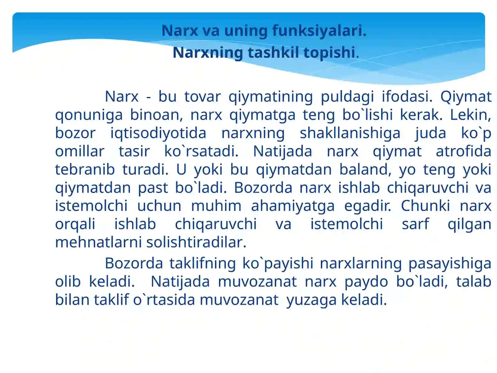 Narxni shakillantirish va davlat nazorati 3