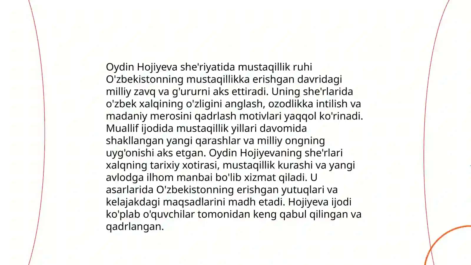 Oydin Hojiyeva she'riyatida istiqlol madhi 3