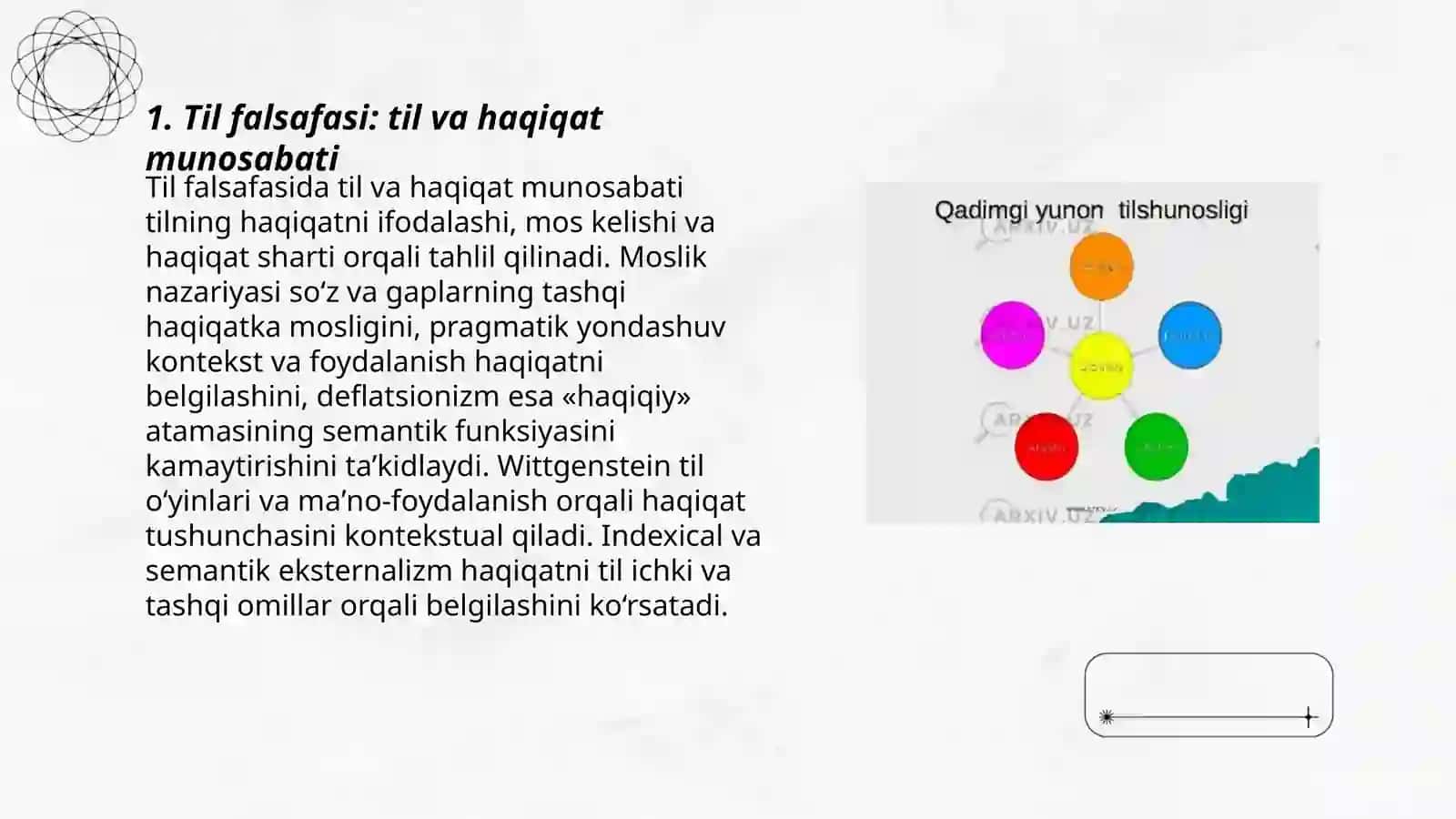 Til falsafasi: Til va haqiqat munosabati 3
