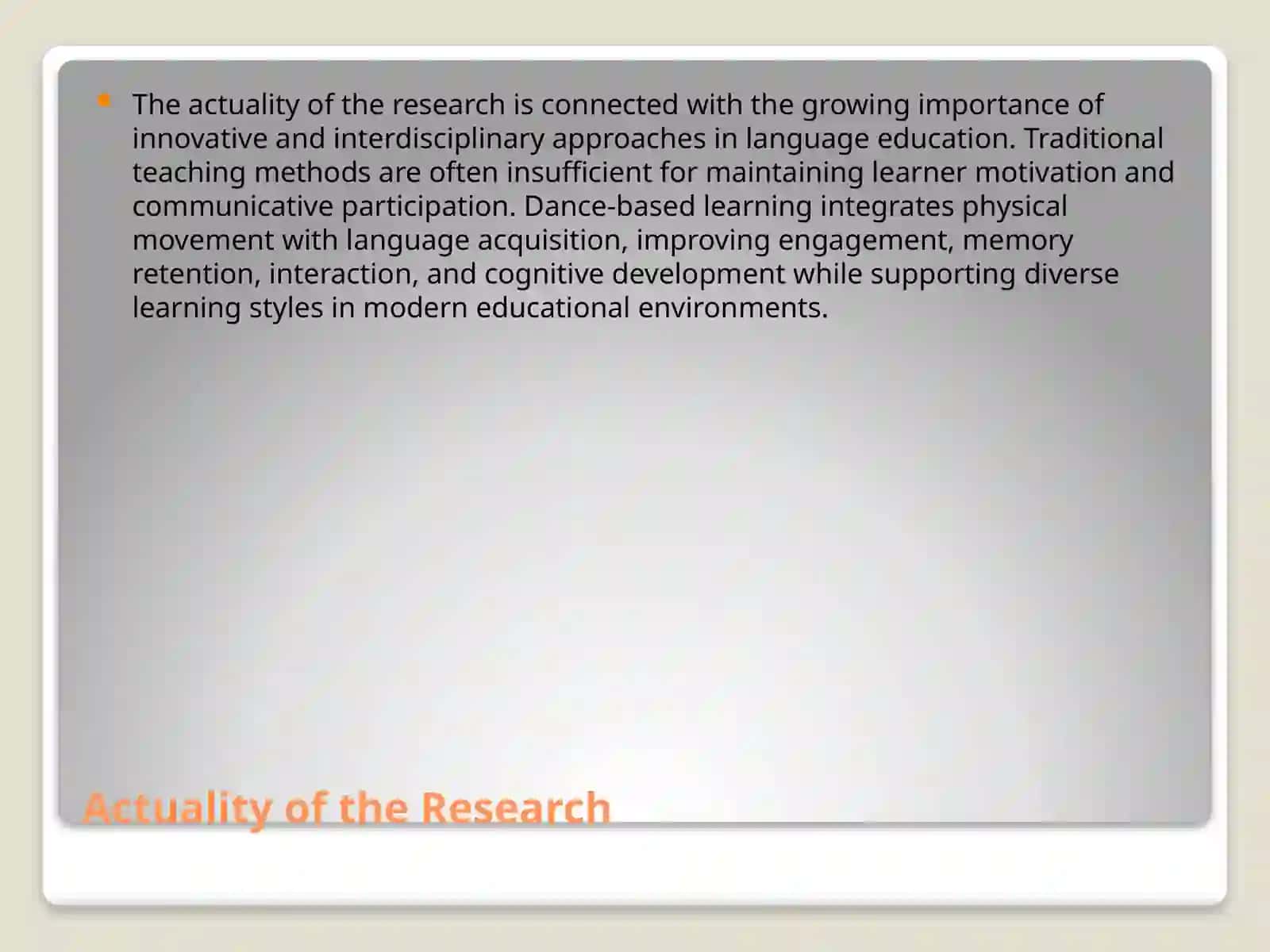 The Impact of Dance on Language Acquisition 3