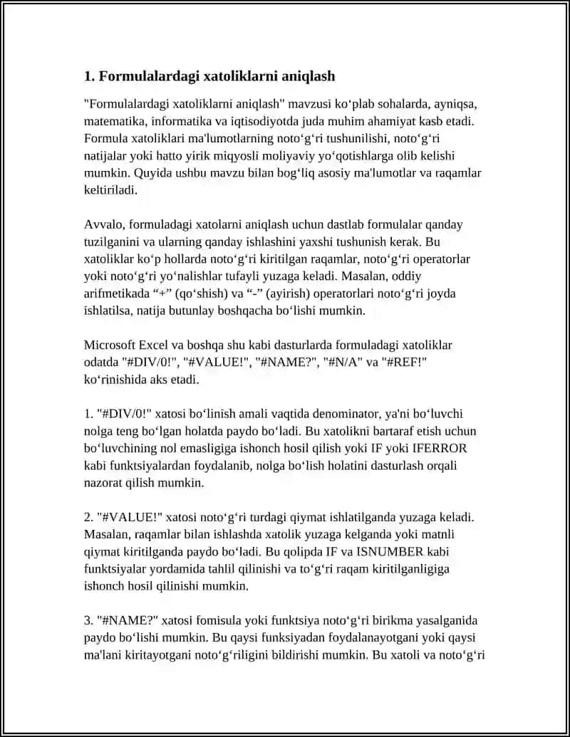 MS EXCEL DASTURIDAGI XATOLIKLAR 3
