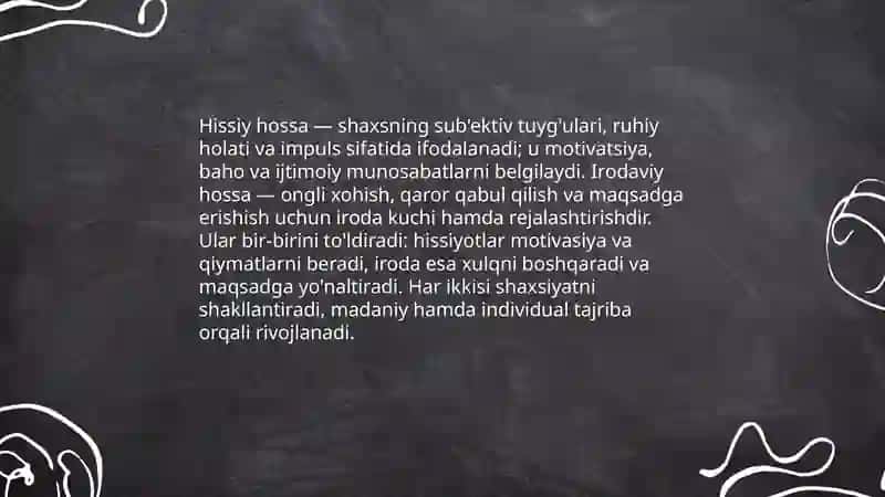 Hissiy va irodaviy hossaning mohiyati 3
