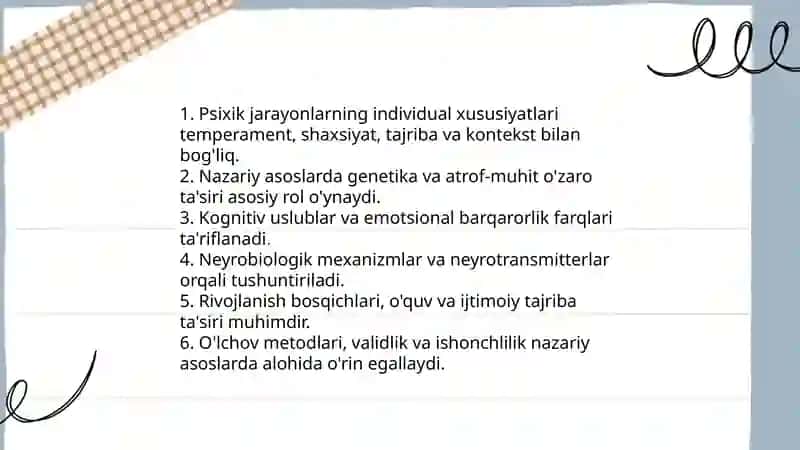 Psixik jarayonlarining individual xususiyatlari 3