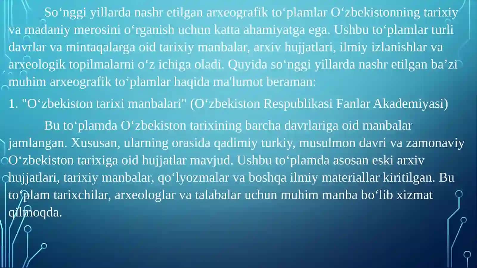 SO‘NGGI YILLARDA NASHR ETILGAN ARXEOGRAFIK TO‘PLAMLAR 3