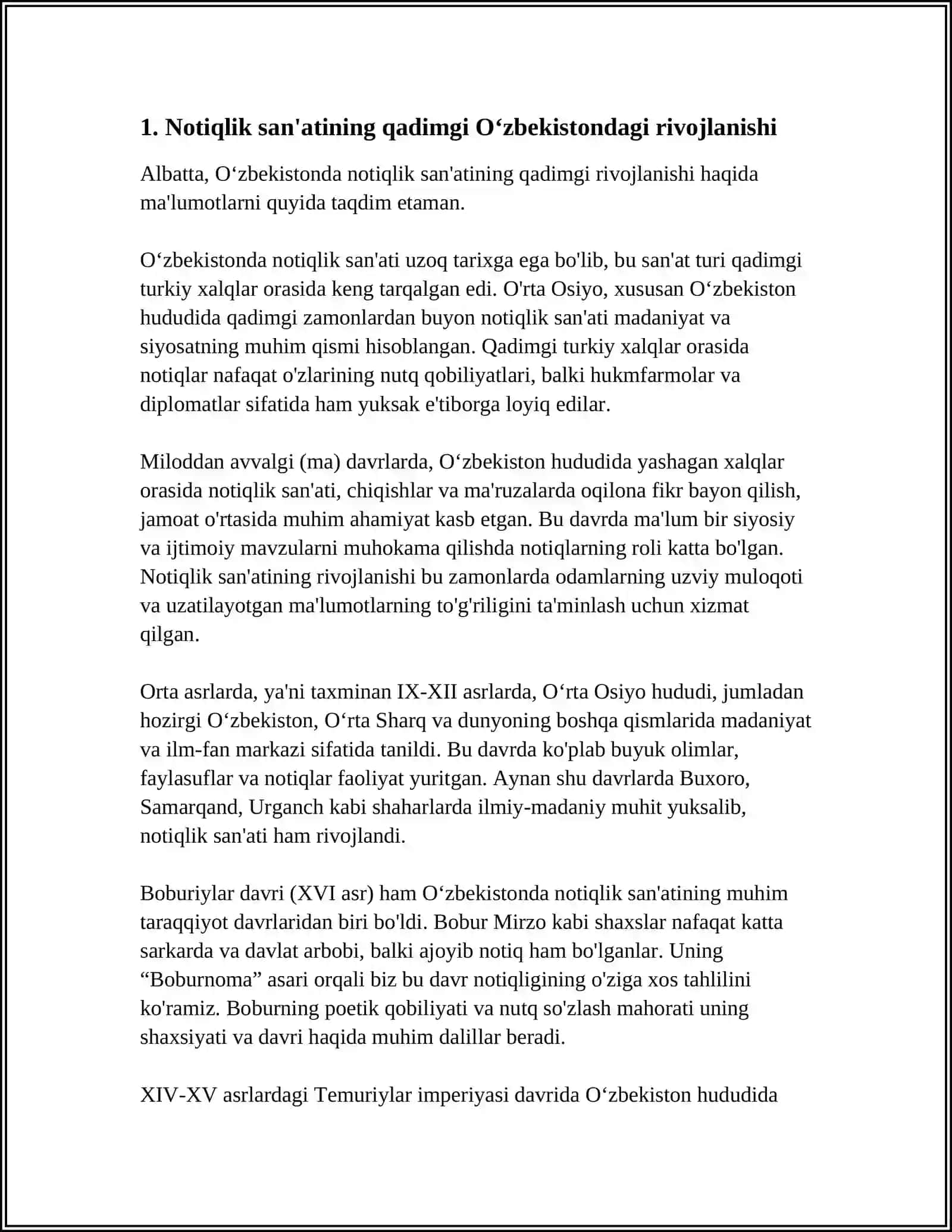 O‘ZBEK NOTIQLIK SAN’ATI TARIXINI O‘RGANISH 3
