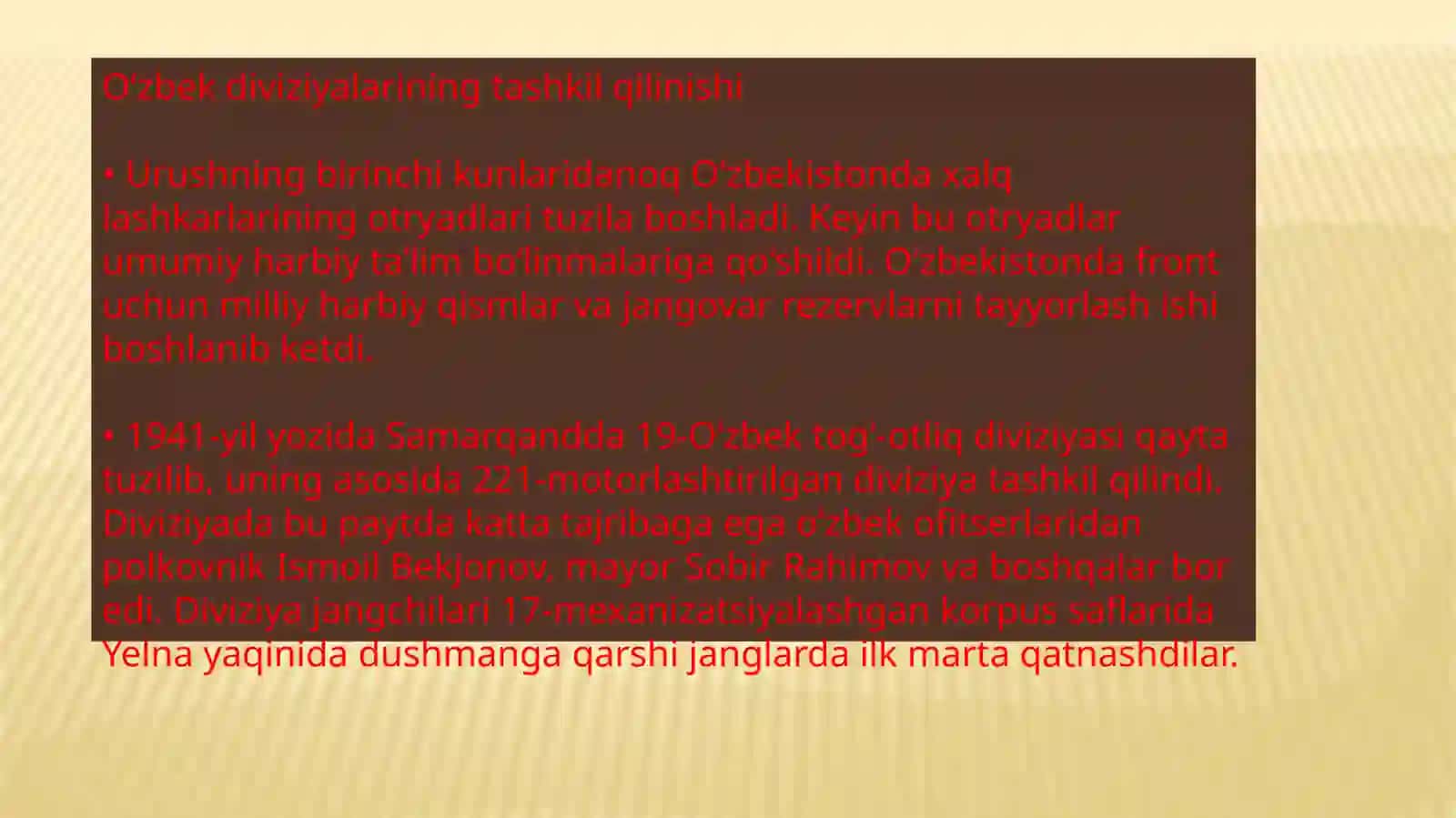O’zbekistonlik jangchilarning frontdagi so'roqati 3