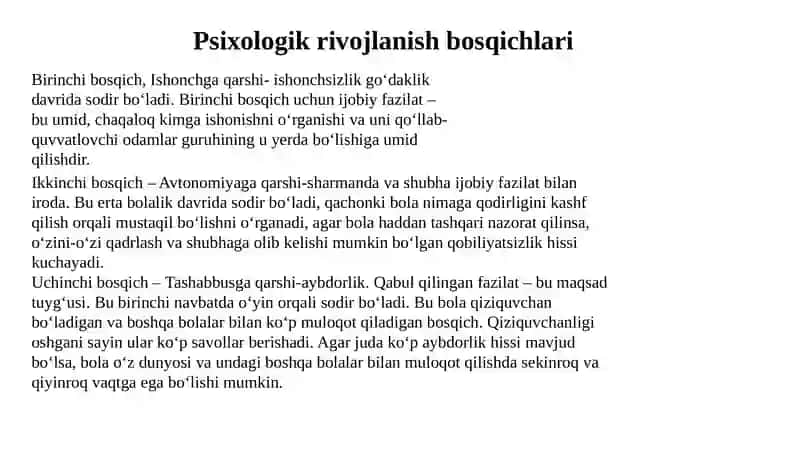 Rivojlanish psixologiyasi tarixi 3