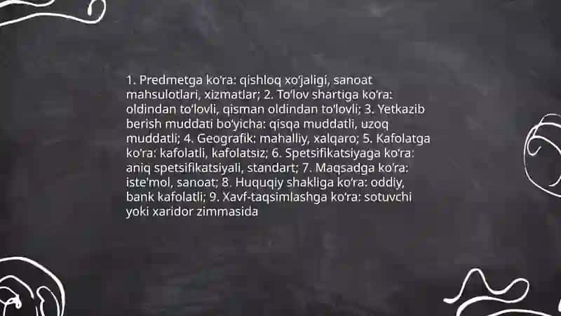 Salam va istisnóning turlari 3