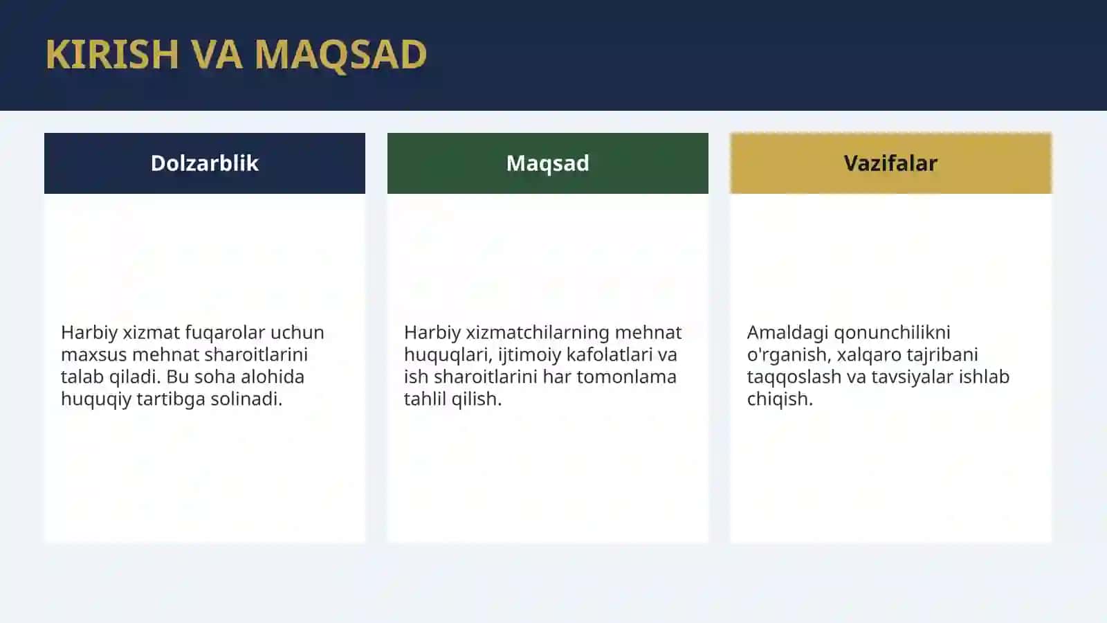HARBIY XIZMATCHILARNING MEHNAT SHAROITLARI 3